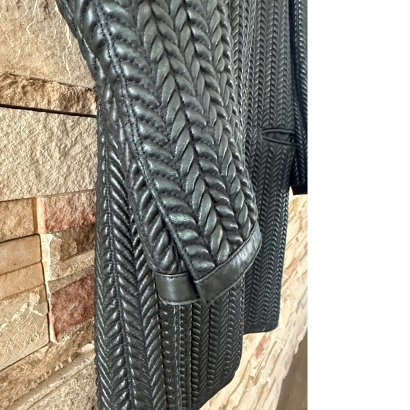 Isabel Marant Manteau Cybill Long Black Leather Coat Size 38 - Picture 12 of 13